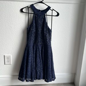 Beautiful dark blue dress with glitter